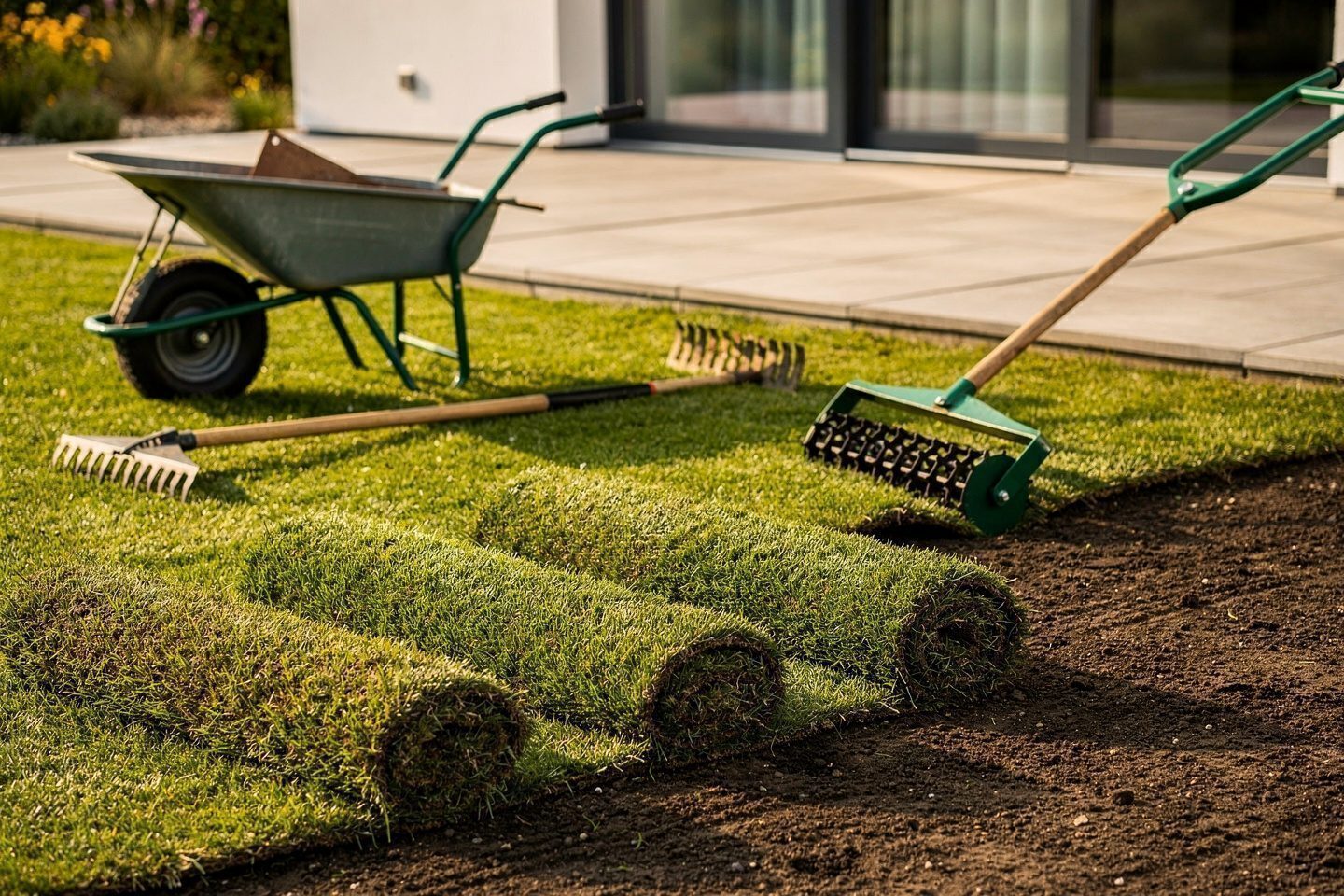 Gartenpflege – Gartenbau & Gartengestaltung, Rollrasen Verlegen, Pflasterarbeiten Terrasse & Einfahrt – Galabau De Wit